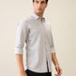 Parx Men Grey Printed Slim Fit Cotton Casual Shirt