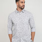 Parx Men Grey Slim Fit Printed Casual Shirt