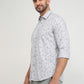 Parx Men Grey Slim Fit Printed Casual Shirt