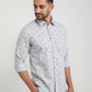 Parx Men Grey Slim Fit Printed Casual Shirt