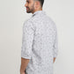 Parx Men Grey Slim Fit Printed Casual Shirt