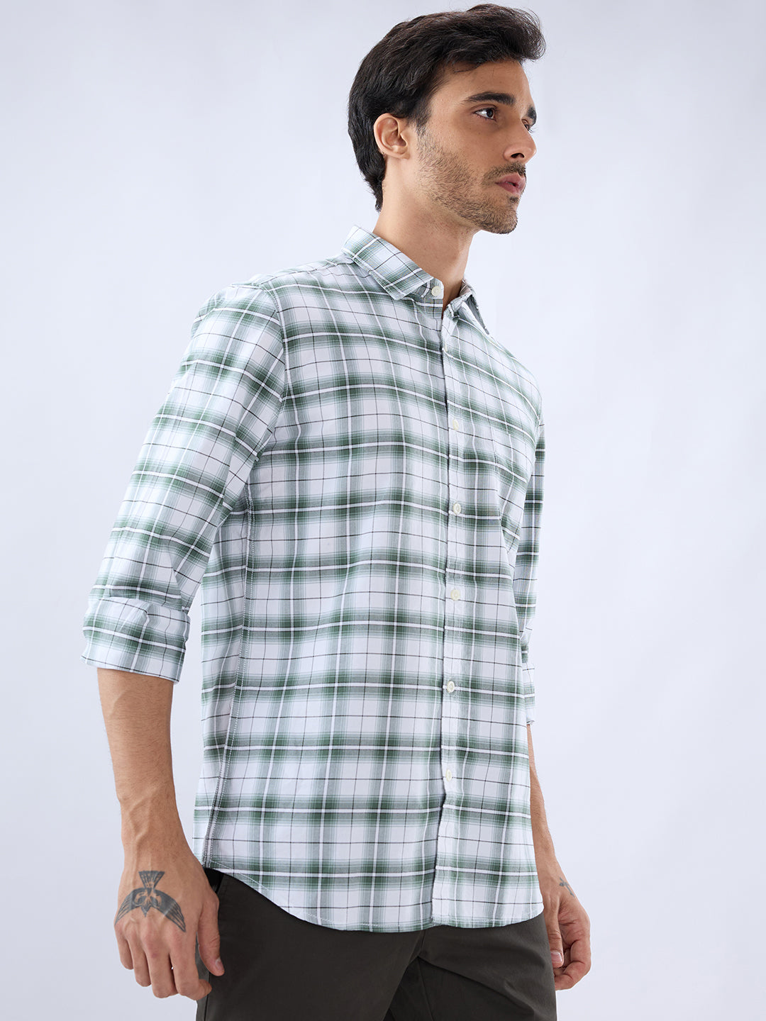 Parx Green Casual Shirt