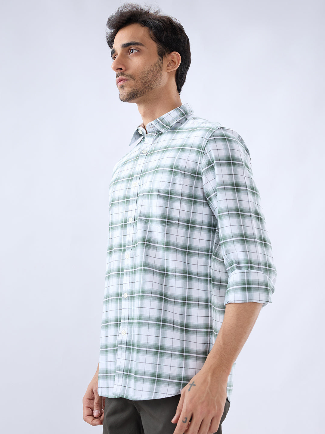 Parx Green Casual Shirt