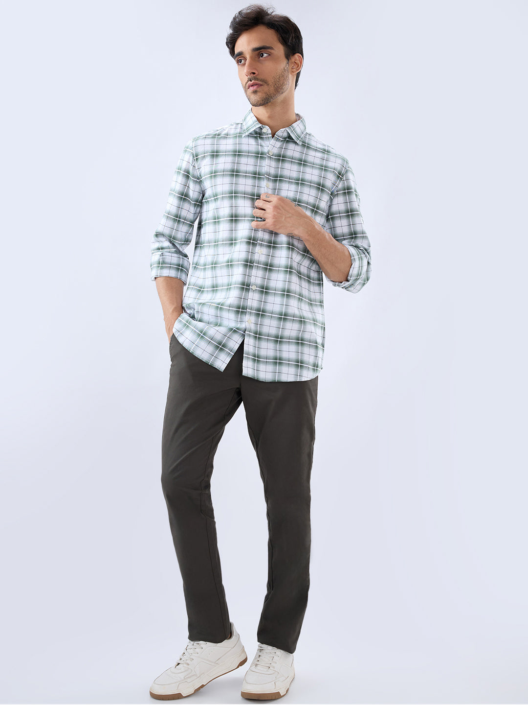 Parx Green Casual Shirt