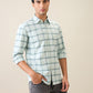 Parx Men Green Checks Slim Fit Cotton Casual Shirt