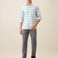 Parx Men Green Checks Slim Fit Cotton Casual Shirt