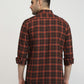 Parx Men Brown Checks Slim Fit Cotton Casual Shirt