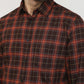 Parx Men Brown Checks Slim Fit Cotton Casual Shirt