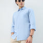 Parx Men Blue Slim Fit Solid Casual Shirt