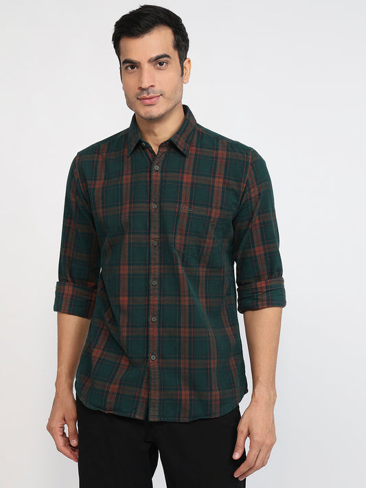 Parx Green Casual Shirt