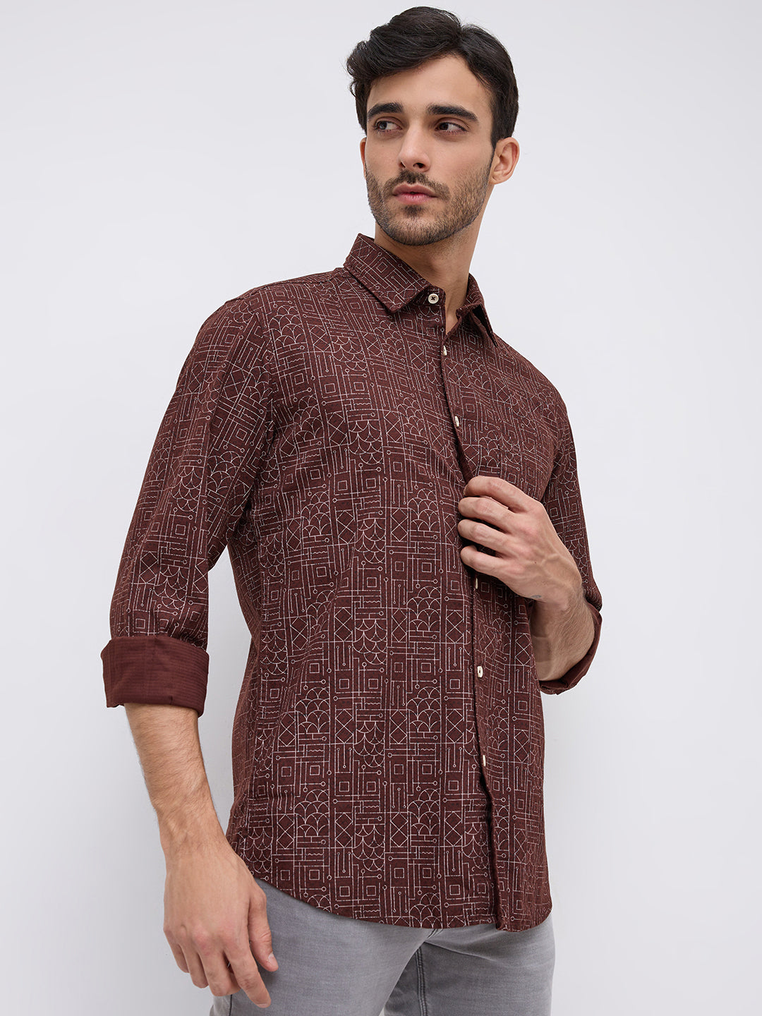Parx Brown Casual Shirt