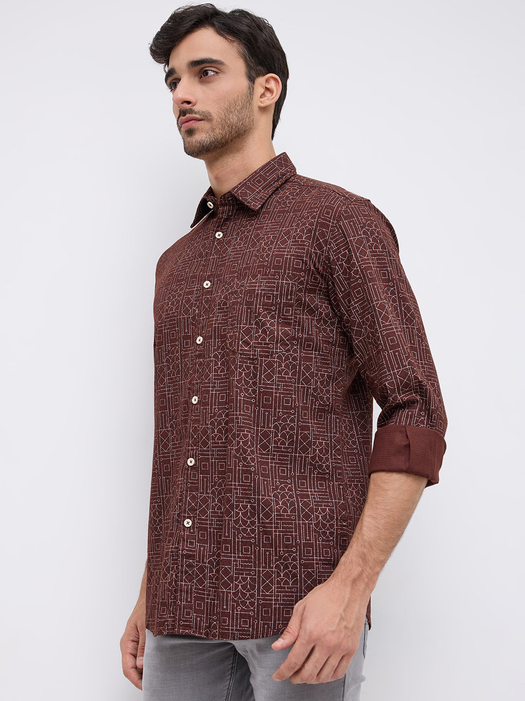 Parx Brown Casual Shirt