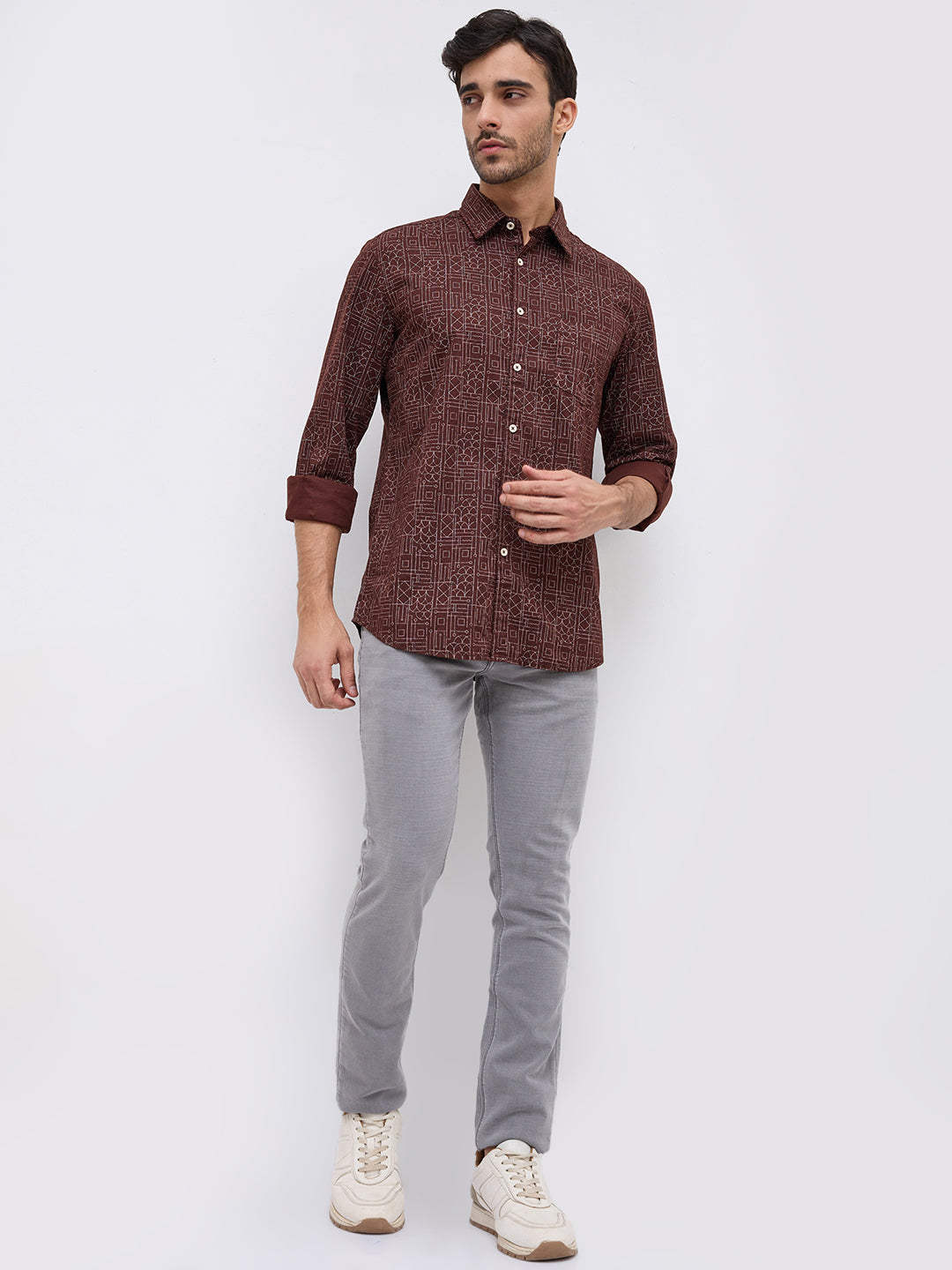 Parx Brown Casual Shirt