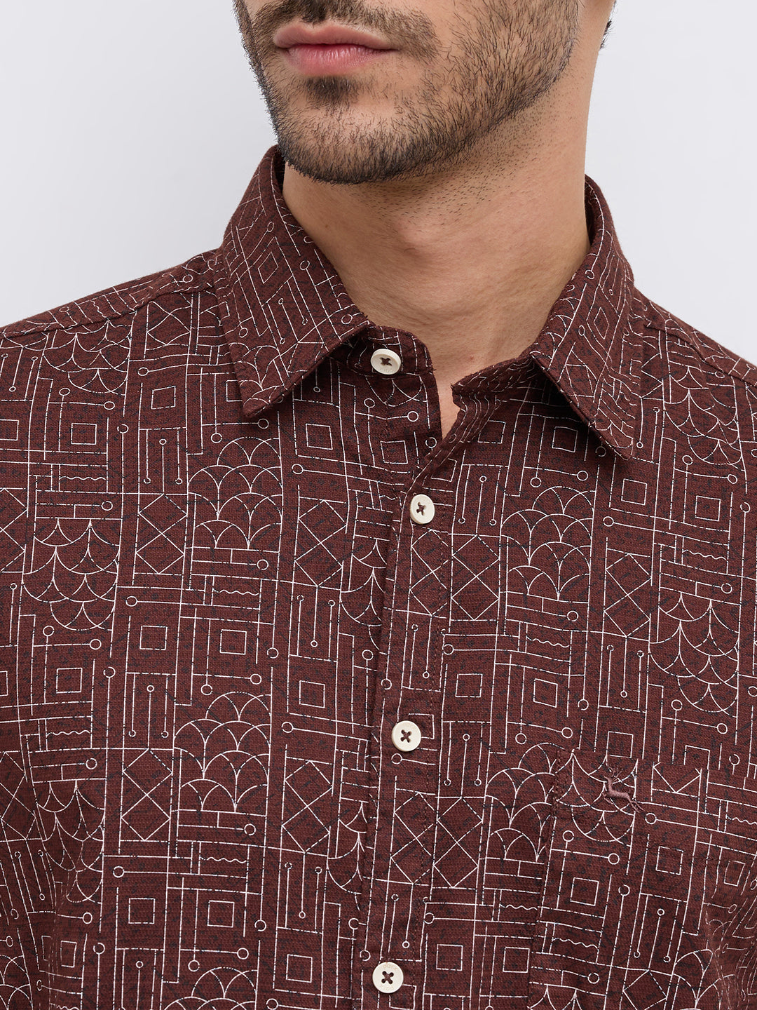 Parx Brown Casual Shirt