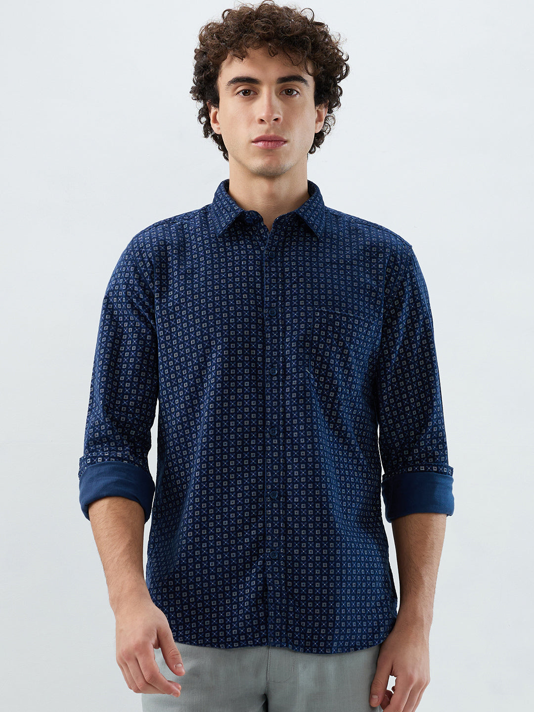 Parx Blue Casual Shirt