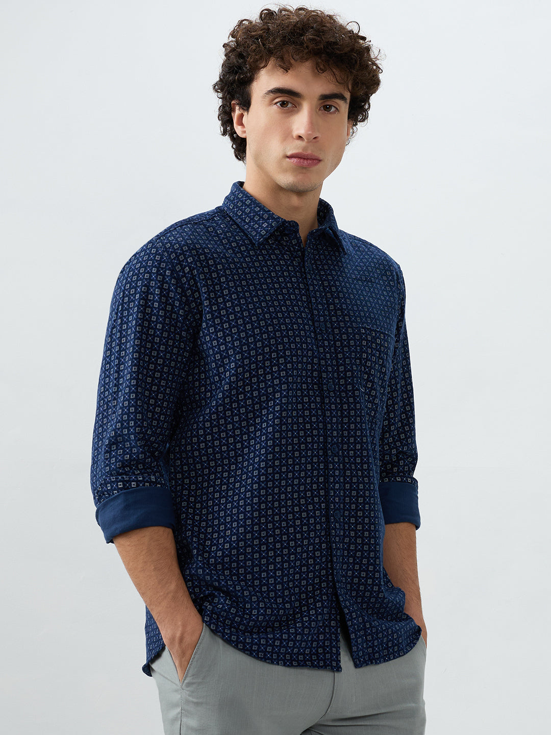 Parx Blue Casual Shirt