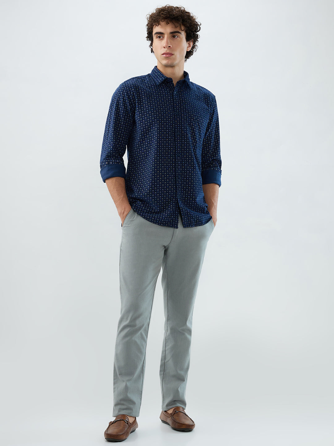 Parx Blue Casual Shirt