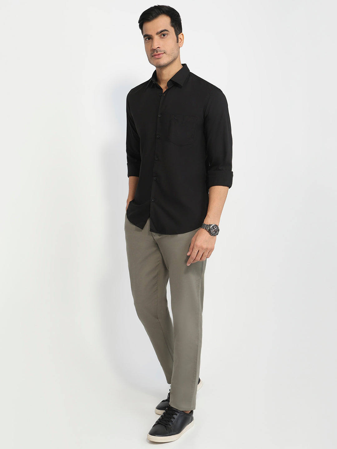 Parx Black Casual Shirt
