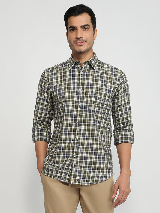Parx Green Casual Shirt