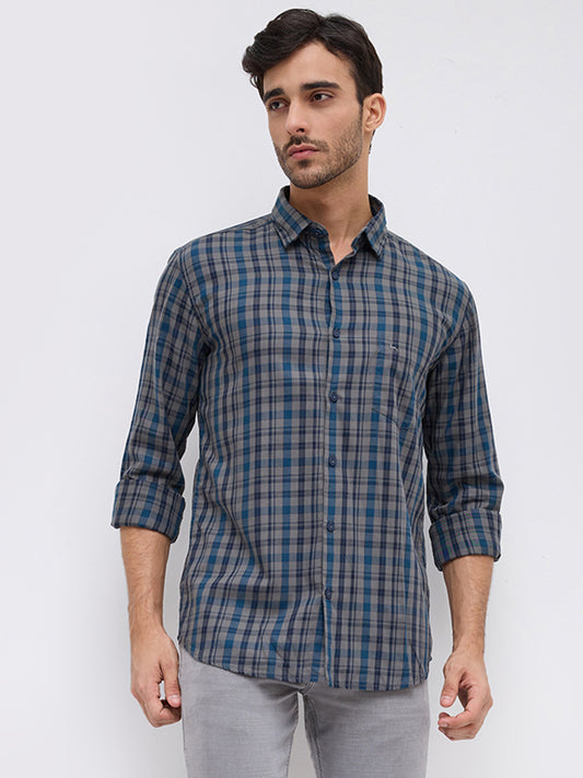 Parx Blue Casual Shirt