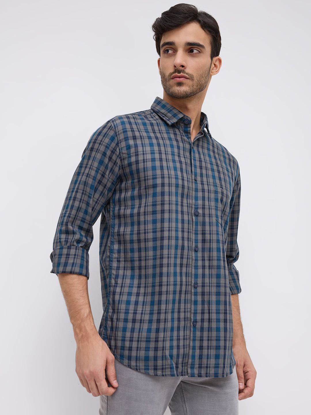 Parx Blue Casual Shirt