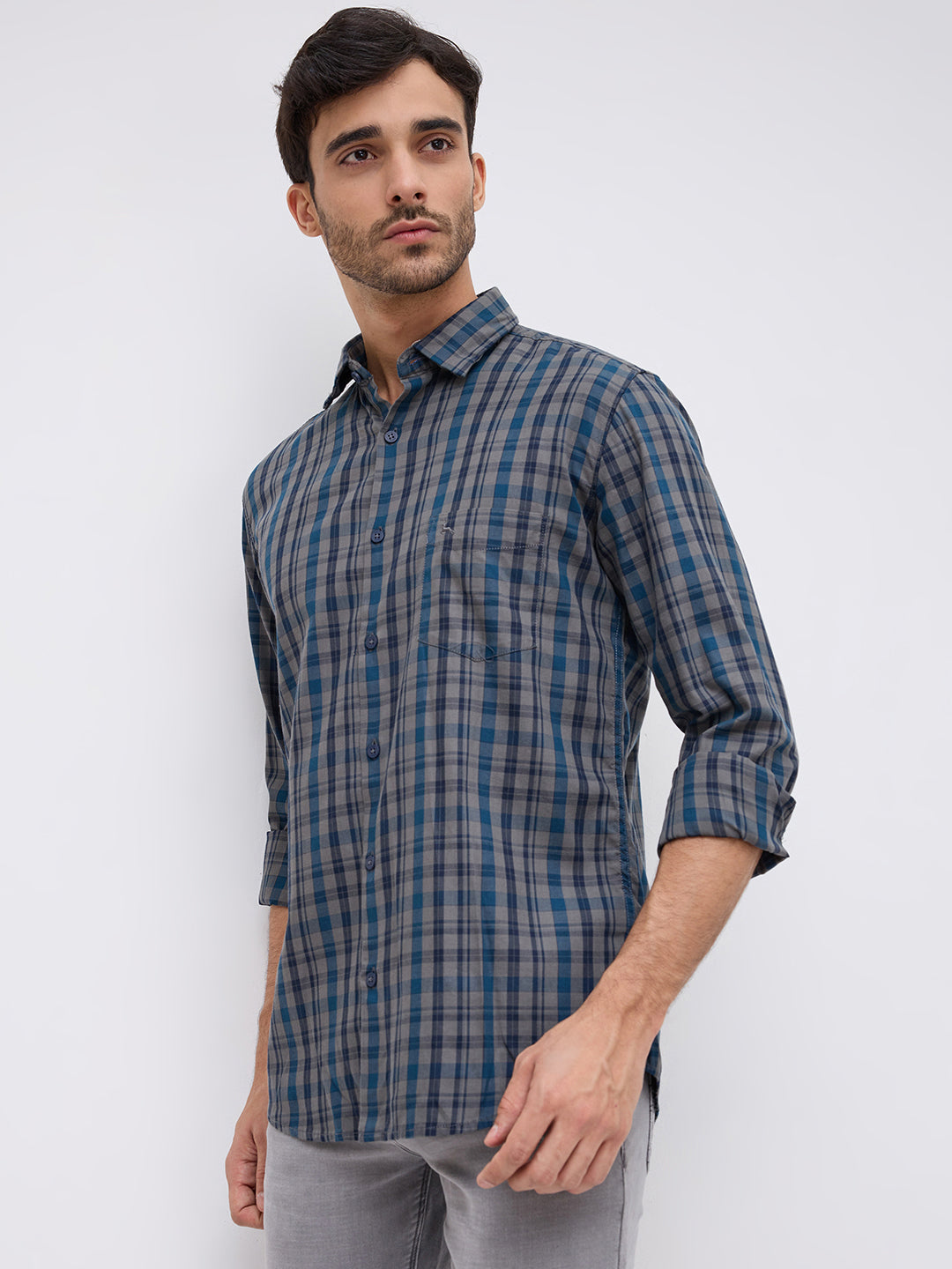 Parx Blue Casual Shirt