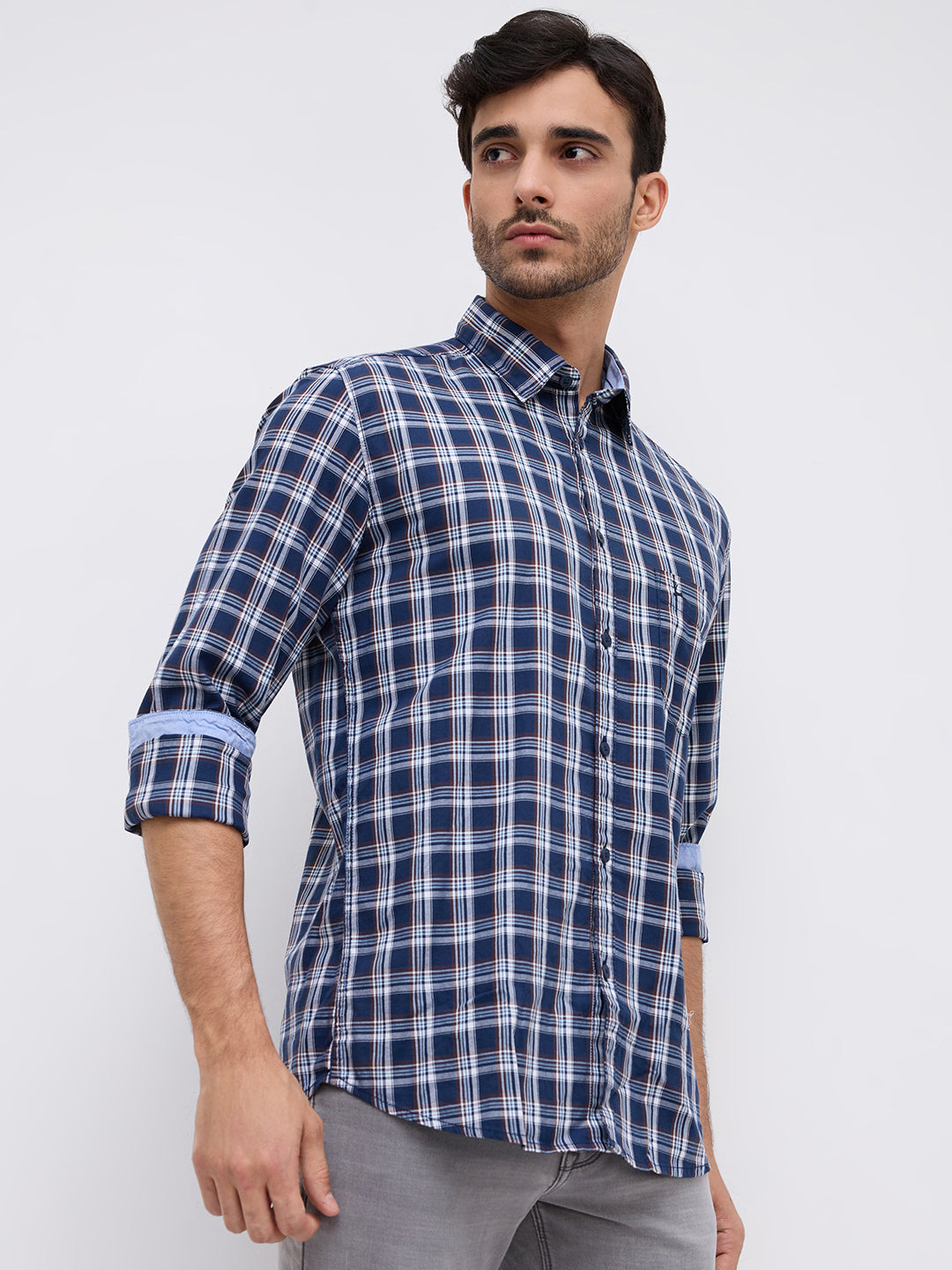Parx Blue Casual Shirt