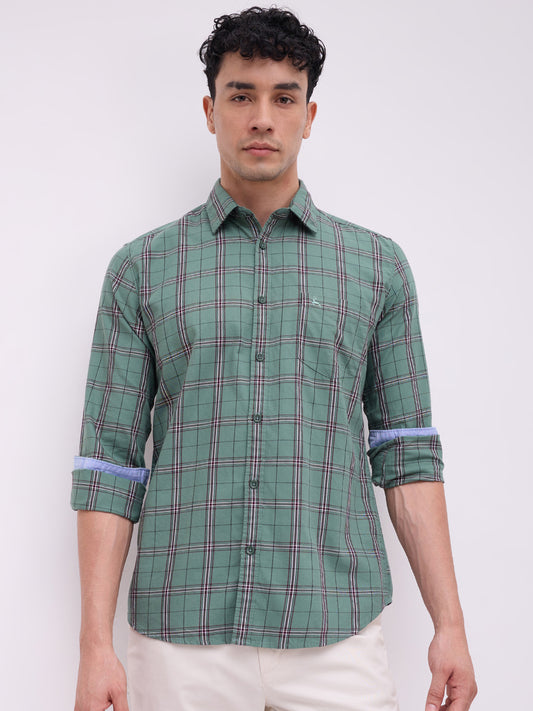 Parx Green Casual Shirt