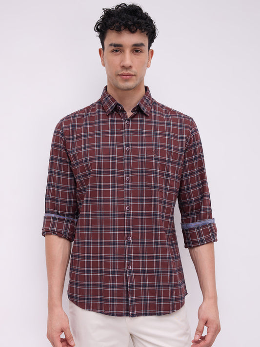 Parx Maroon Casual Shirt