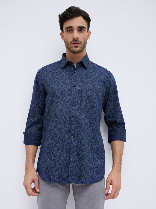 Parx Blue Casual Shirt