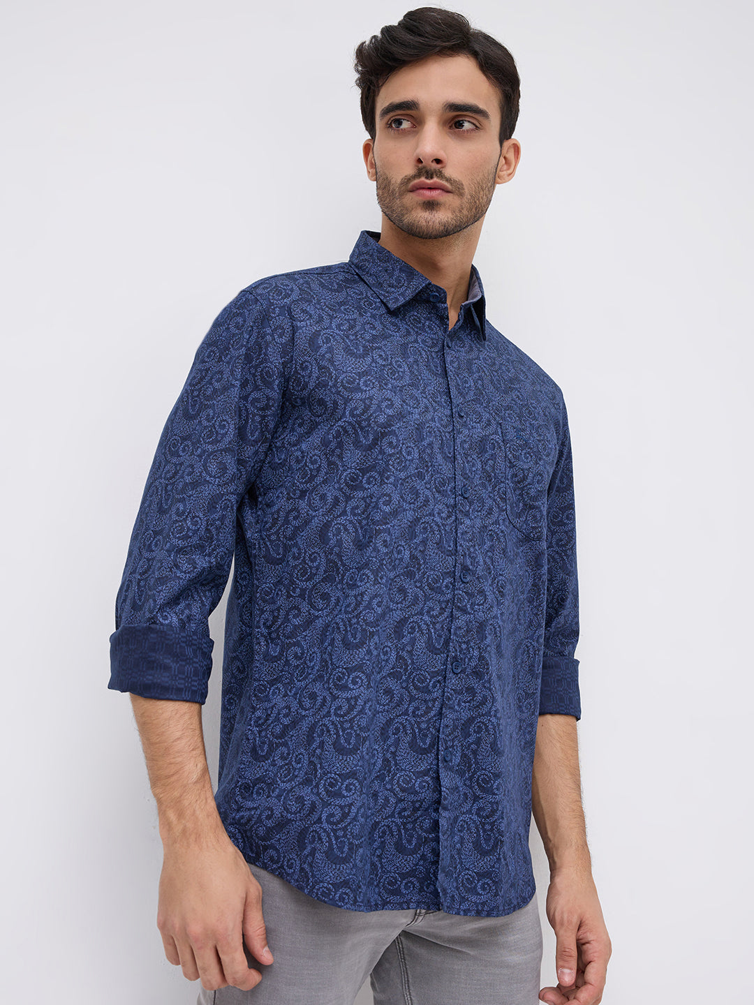 Parx Blue Casual Shirt