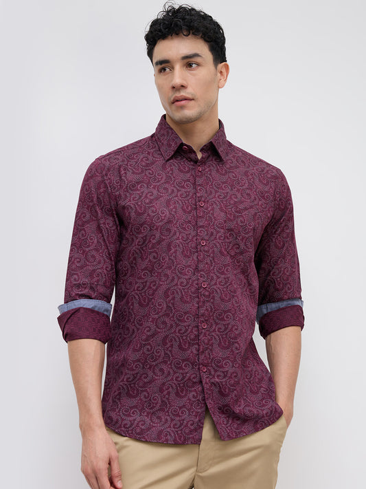 Parx Maroon Casual Shirt