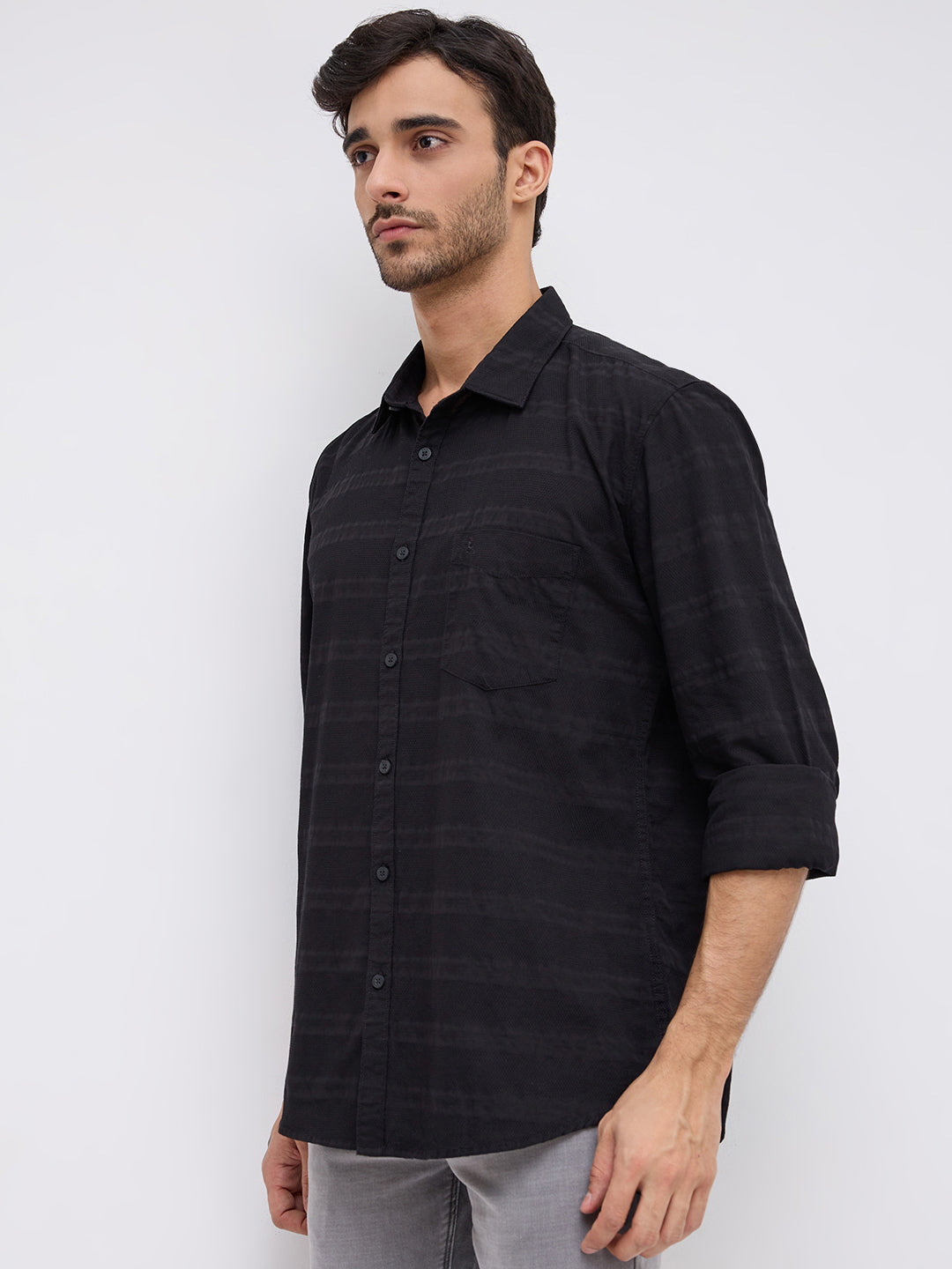 Parx Black Casual Shirt