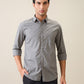 Parx Men Grey Printed Slim Fit Cotton Casual Shirt