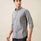 Parx Men Grey Printed Slim Fit Cotton Casual Shirt