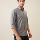 Parx Men Grey Printed Slim Fit Cotton Casual Shirt