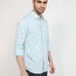 Parx Men Blue Printed Slim Fit Cotton Casual Shirt