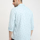 Parx Men Blue Printed Slim Fit Cotton Casual Shirt