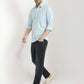 Parx Men Blue Printed Slim Fit Cotton Casual Shirt