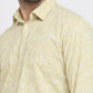 Parx Men Khaki Printed Slim Fit Cotton Casual Shirt
