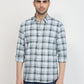 Parx Men Blue Checks Slim Fit Cotton Casual Shirt