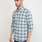 Parx Men Blue Checks Slim Fit Cotton Casual Shirt
