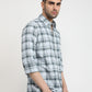 Parx Men Blue Checks Slim Fit Cotton Casual Shirt