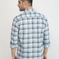 Parx Men Blue Checks Slim Fit Cotton Casual Shirt