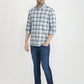 Parx Men Blue Checks Slim Fit Cotton Casual Shirt