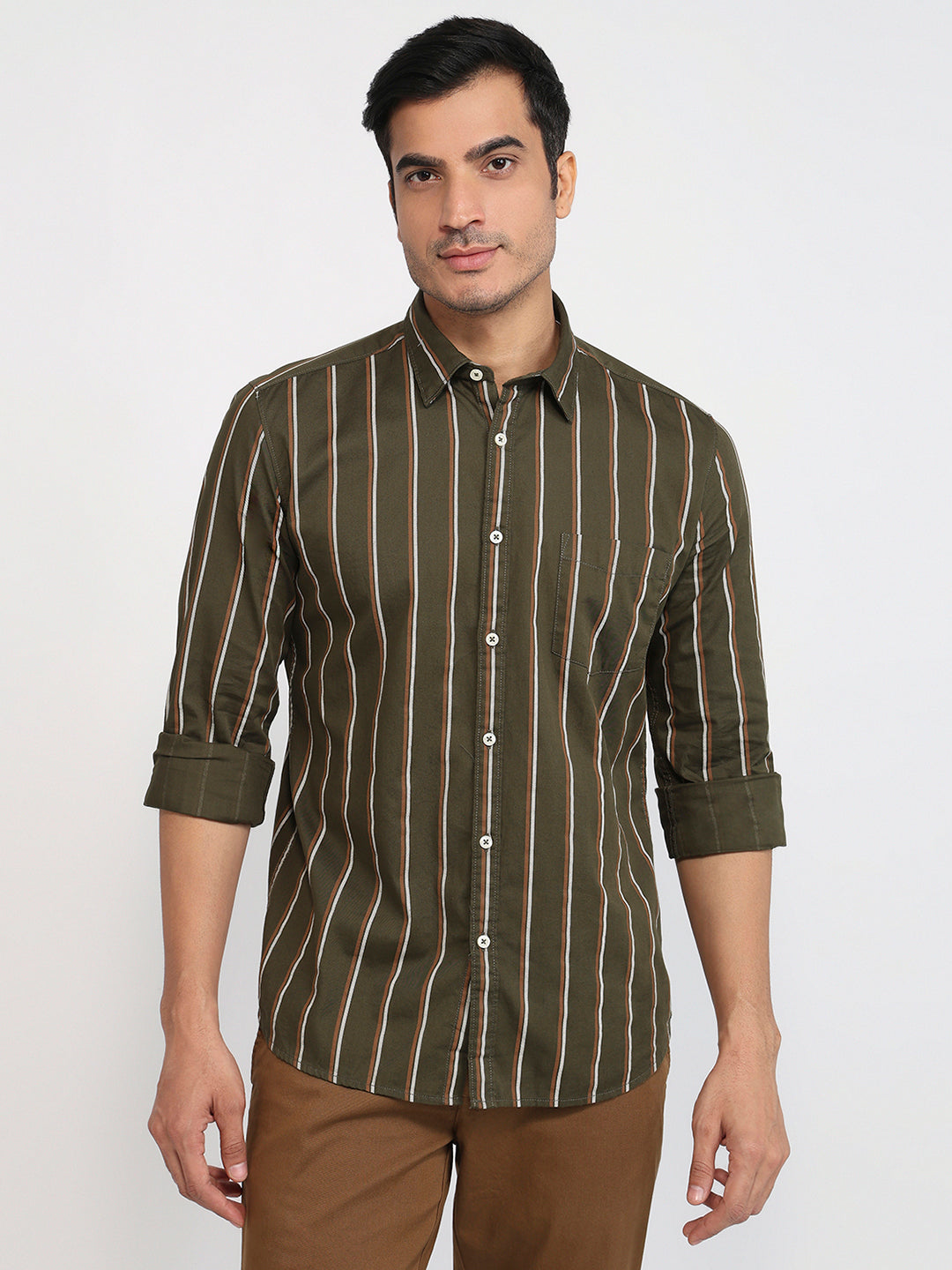 Parx Green Casual Shirt