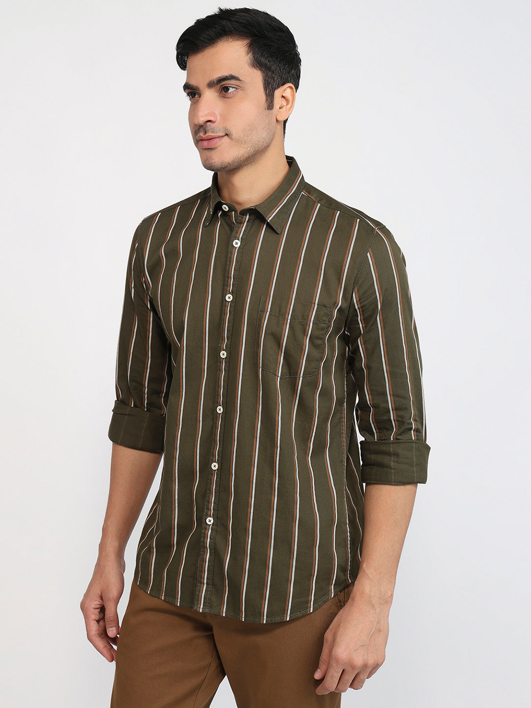 Parx Green Casual Shirt