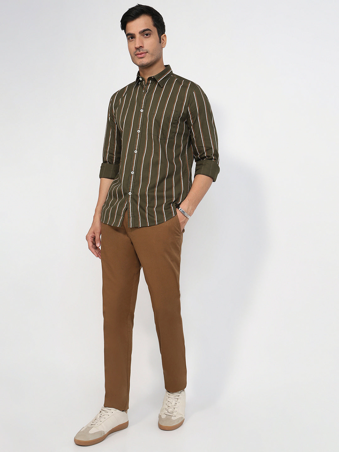 Parx Green Casual Shirt