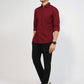 Parx Men Red Slim Fit Solid Casual Shirt