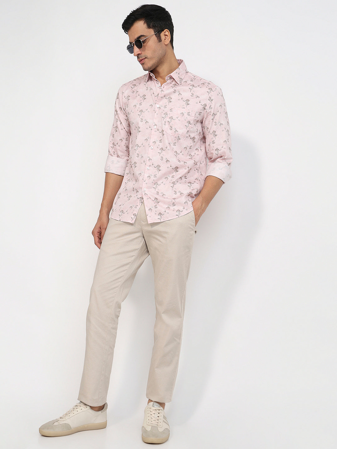 Parx Men Red Slim Fit Print Casual Shirt